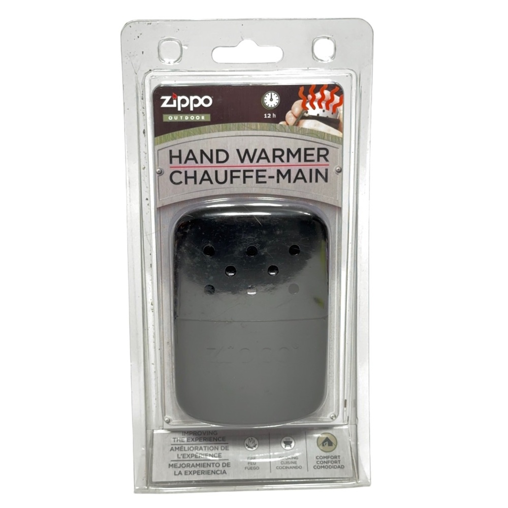 New Zippo Hand Warmer with Pouch Refillable Matte Black Lasts 12 hours Flameless